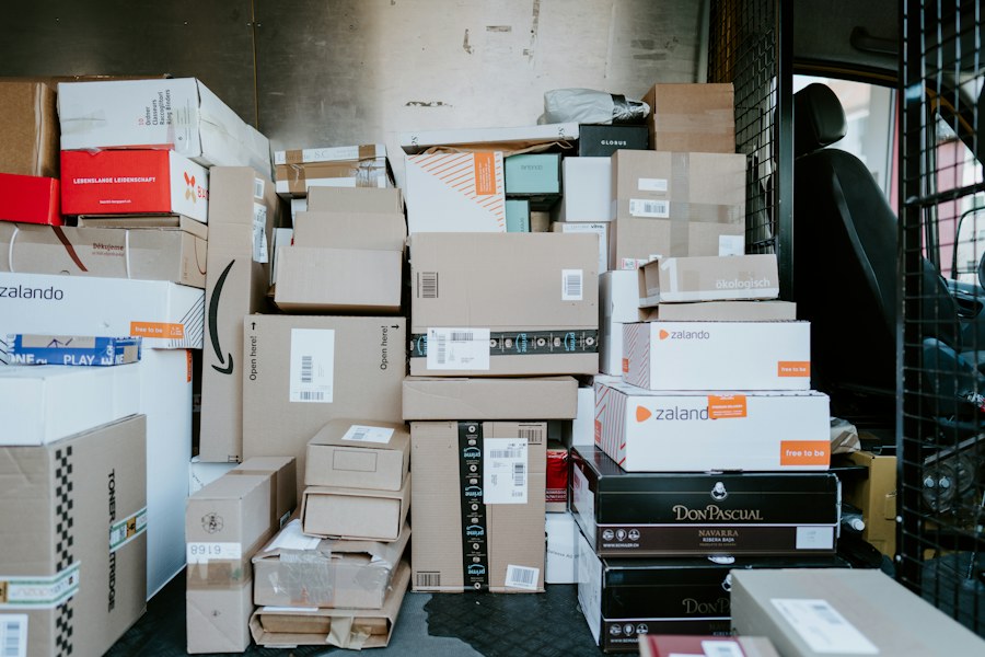Packages prepared for delivery